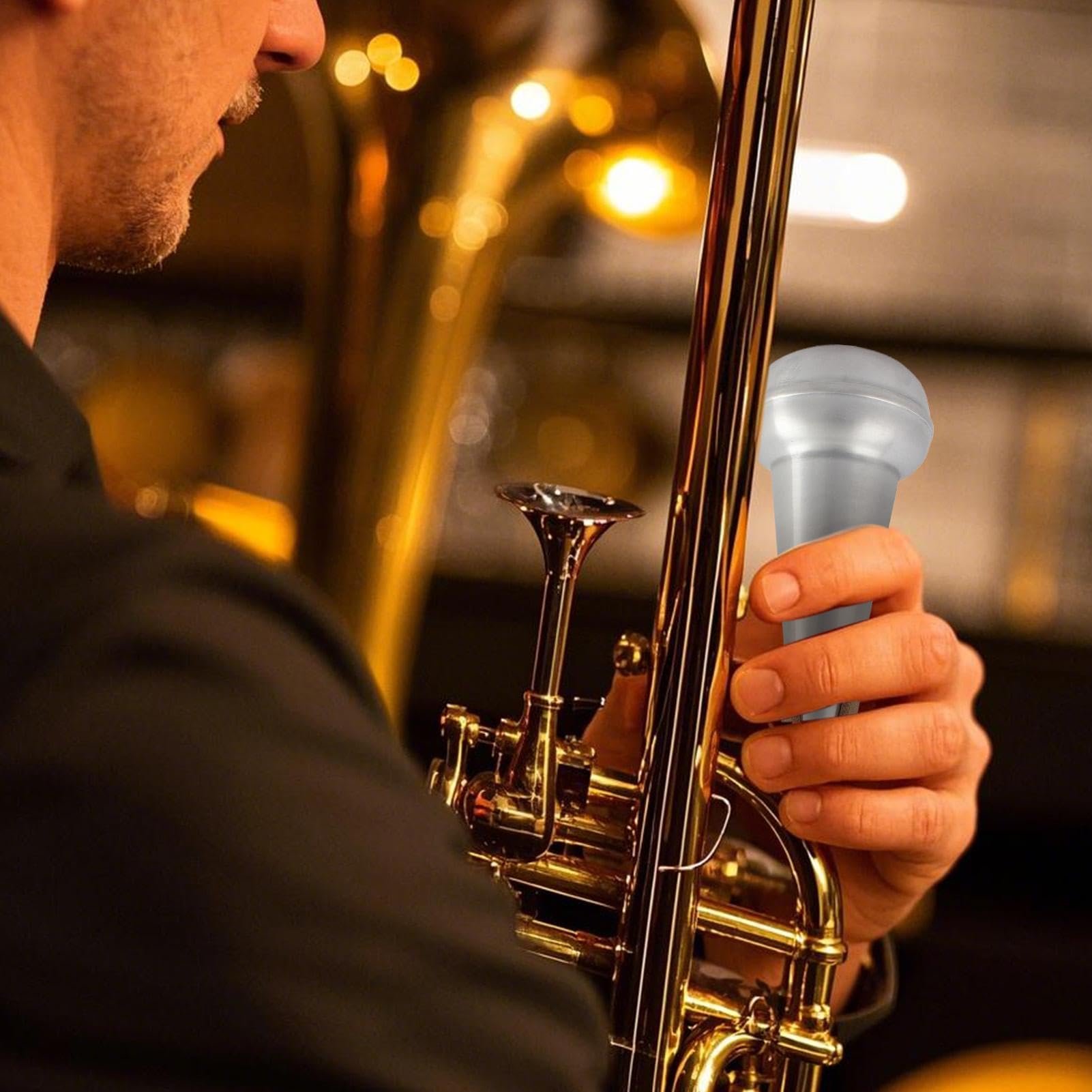 Büroklammer Straight Mute, Mute Posaunen-Tasse, Aluminium, tragbar, tragbar, Muted, professionelles Übungswerkzeug, Musikinstrumentenzubehör für Zuhause, niedriger Ton