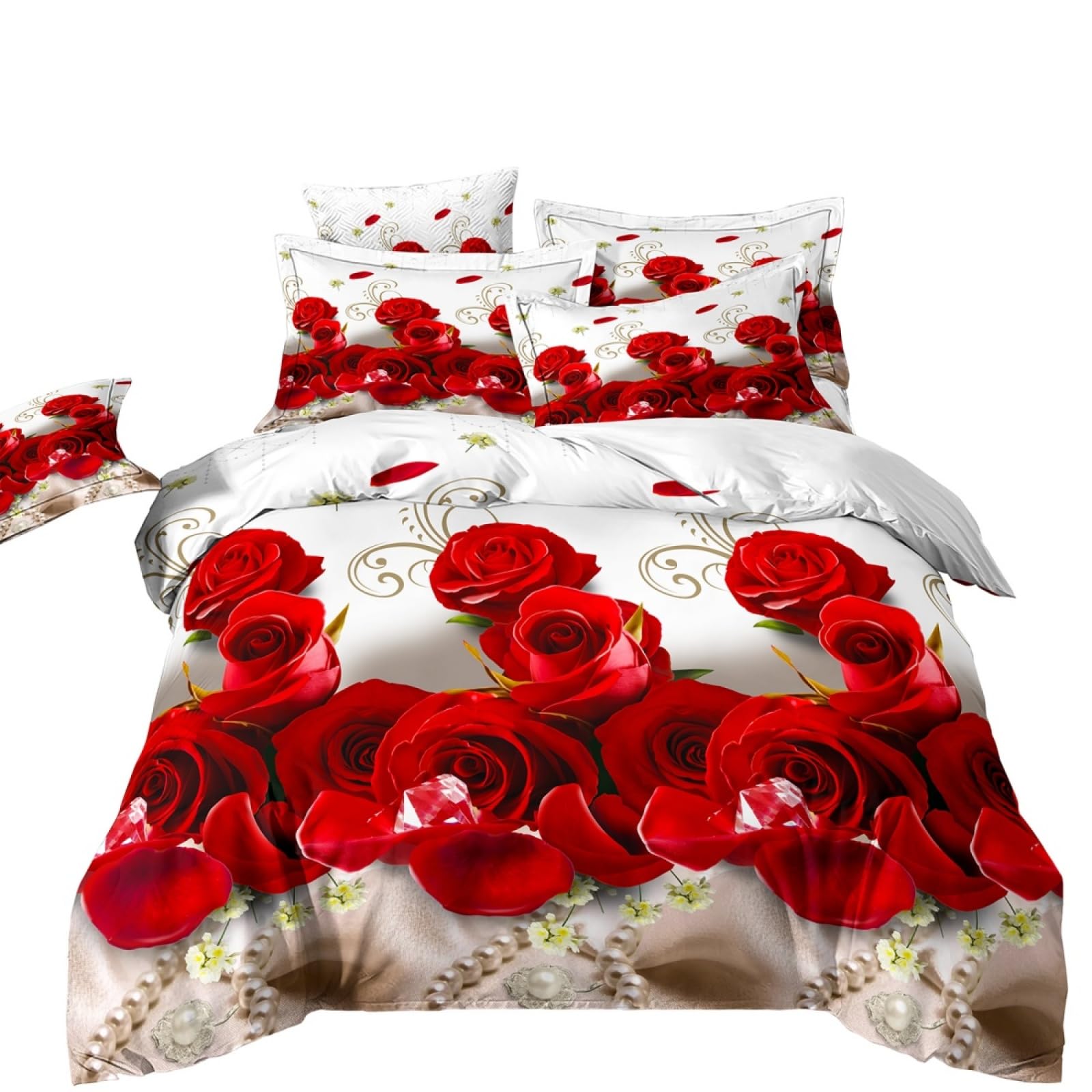 Super King Size Duvet Cover Sets White Rose Super King Bedding
