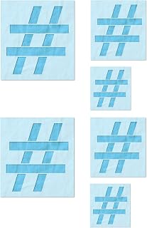 Stencil Stop Hashtag Number Symbol Stencil - Reusable for DIY Projects, Painting, Drawing, Crafts - 14 Mil Mylar Plastic (2", 3", and 4", 2 Each)