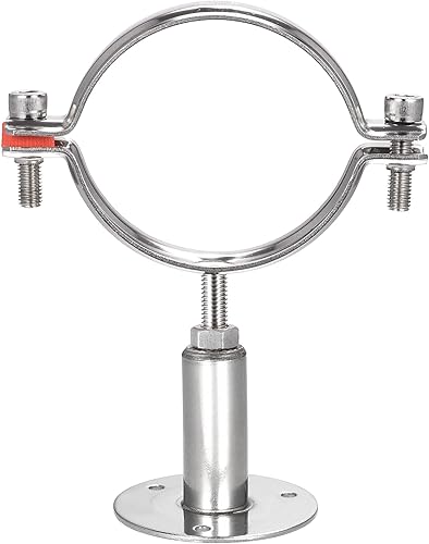 Miniatura 7 de uxcell Soporte de tubo de montaje en techo de montaje en pared, abrazadera de soporte de tubo ajustable de acero inoxidable 304 para tubería