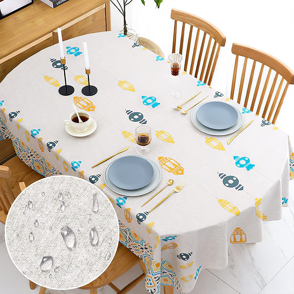Nappe plastique lavable rectangulaire 120x160 cm imperméable huilée table cuisine