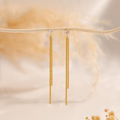 Moodear Dangle Earrings 3/4 Pairs Dainty 14K Gold Plated Earrings for Women