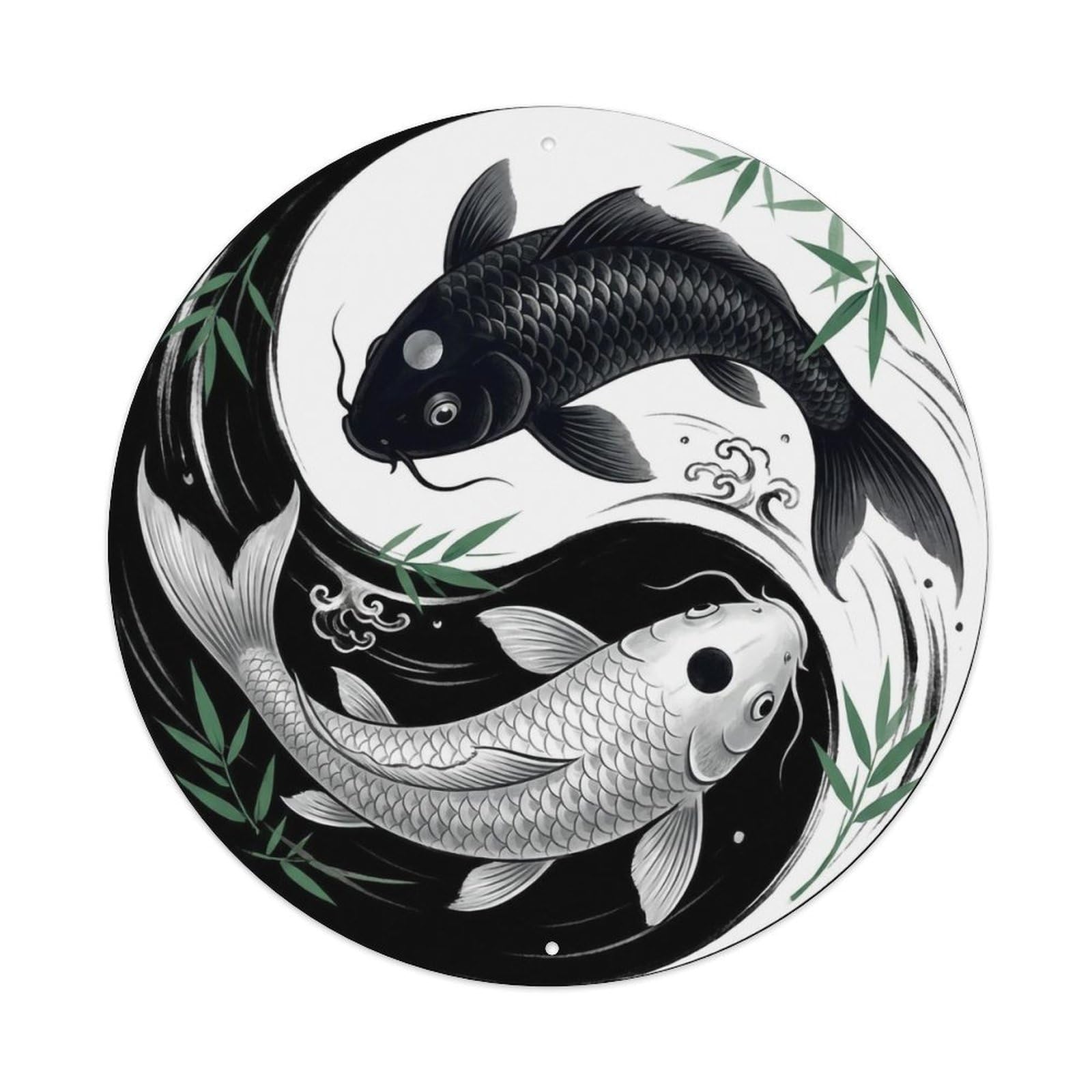 Tai Chi Koi Fish Wisdom Enlightenment Metal Tin Sign