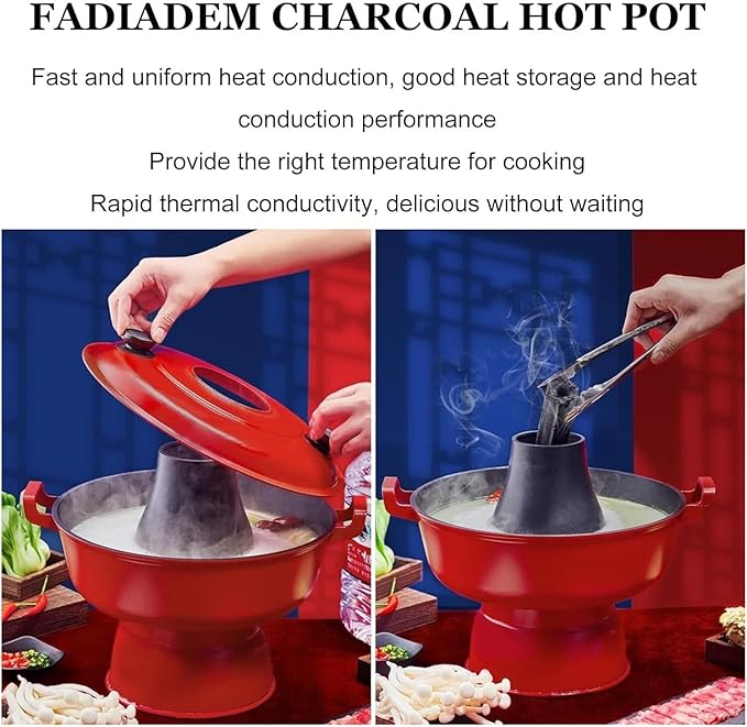 Olla de Carbón Shabu Cobre para Cocina Exterior Fondue China miniatura 3