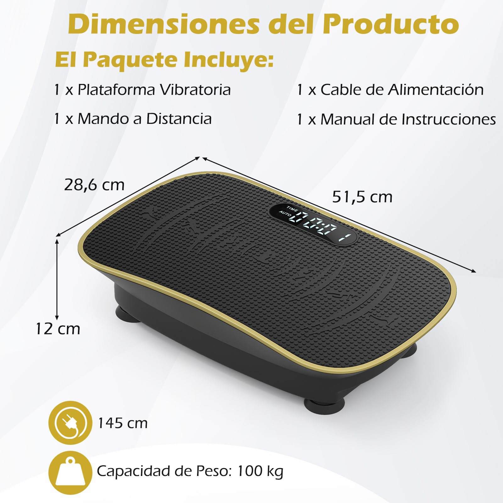 COSTWAY Plataforma Vibración Muscular, Plataforma Vibratoria con 10 Intensidades de Velocidades, Control Remoto, Pantalla LED, Placa Vibratoria para Ejercicios de Cuerpo Completo