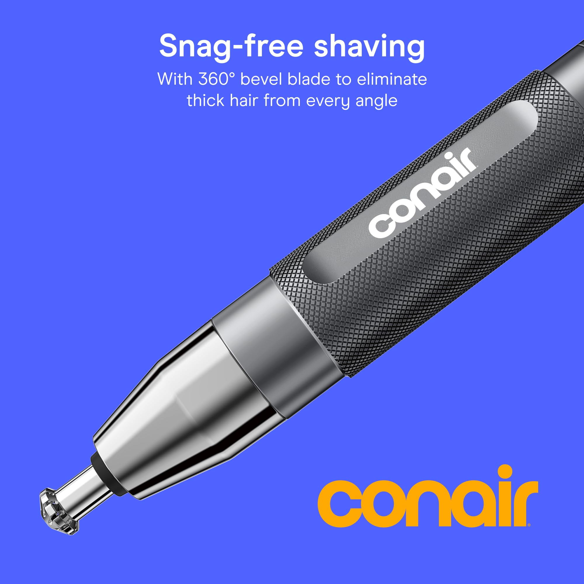 Conair Herren Ohren-, Nasen- und Augenbrauenhaarschneider für Männer, kabelloser batteriebetriebener Trimmer mit professionellem Metallgriff