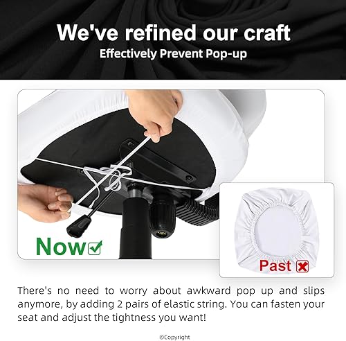 Miniatura 3 de Fundas de asiento separadas para silla de oficina, funda elástica universal para silla de computadora, 6.35 ozm, fundas de respaldo giratorias