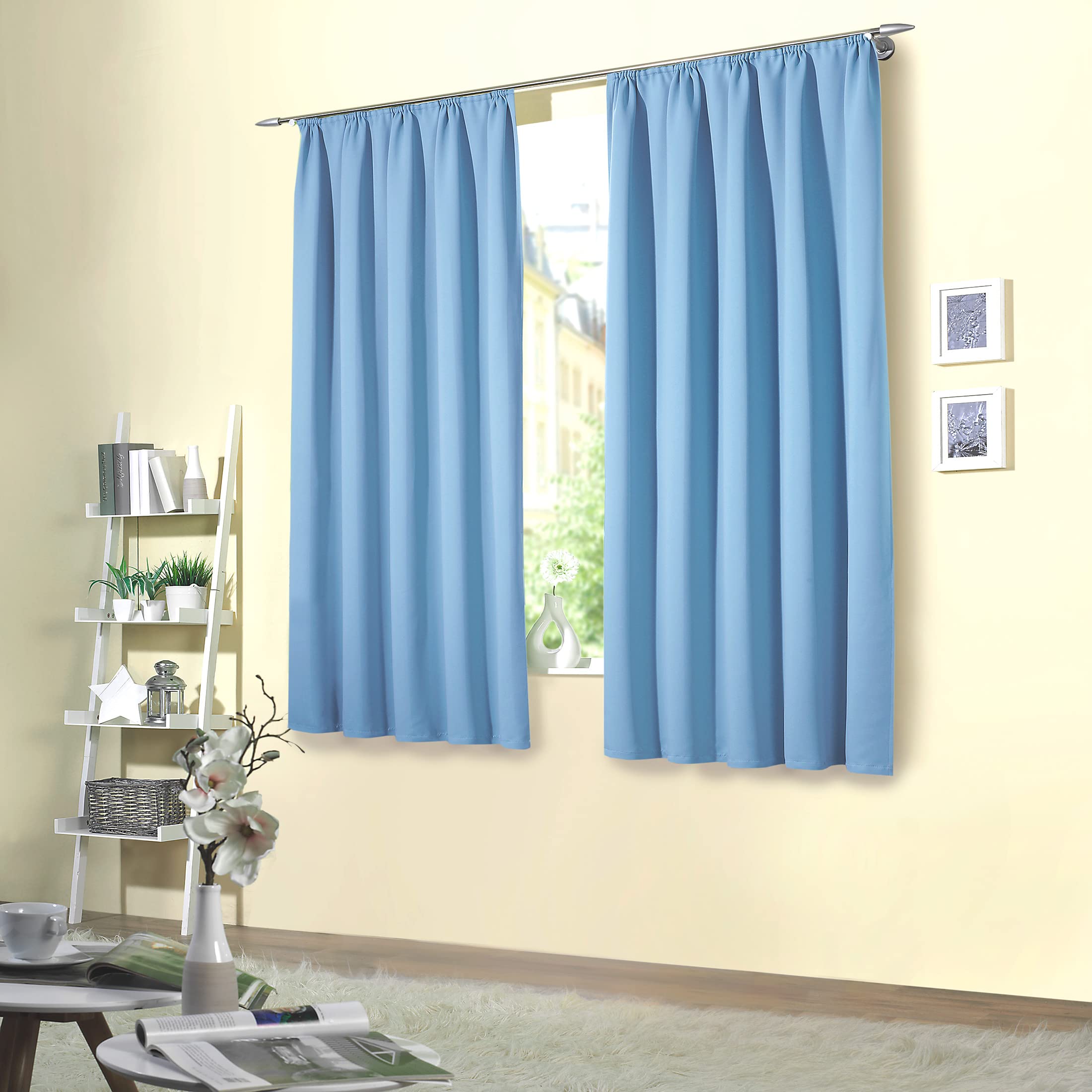HOOMstyle Kant en Klaar Gordijn - Verduisterend - Met Plooiband - 140x270cm - Blauw / Denim