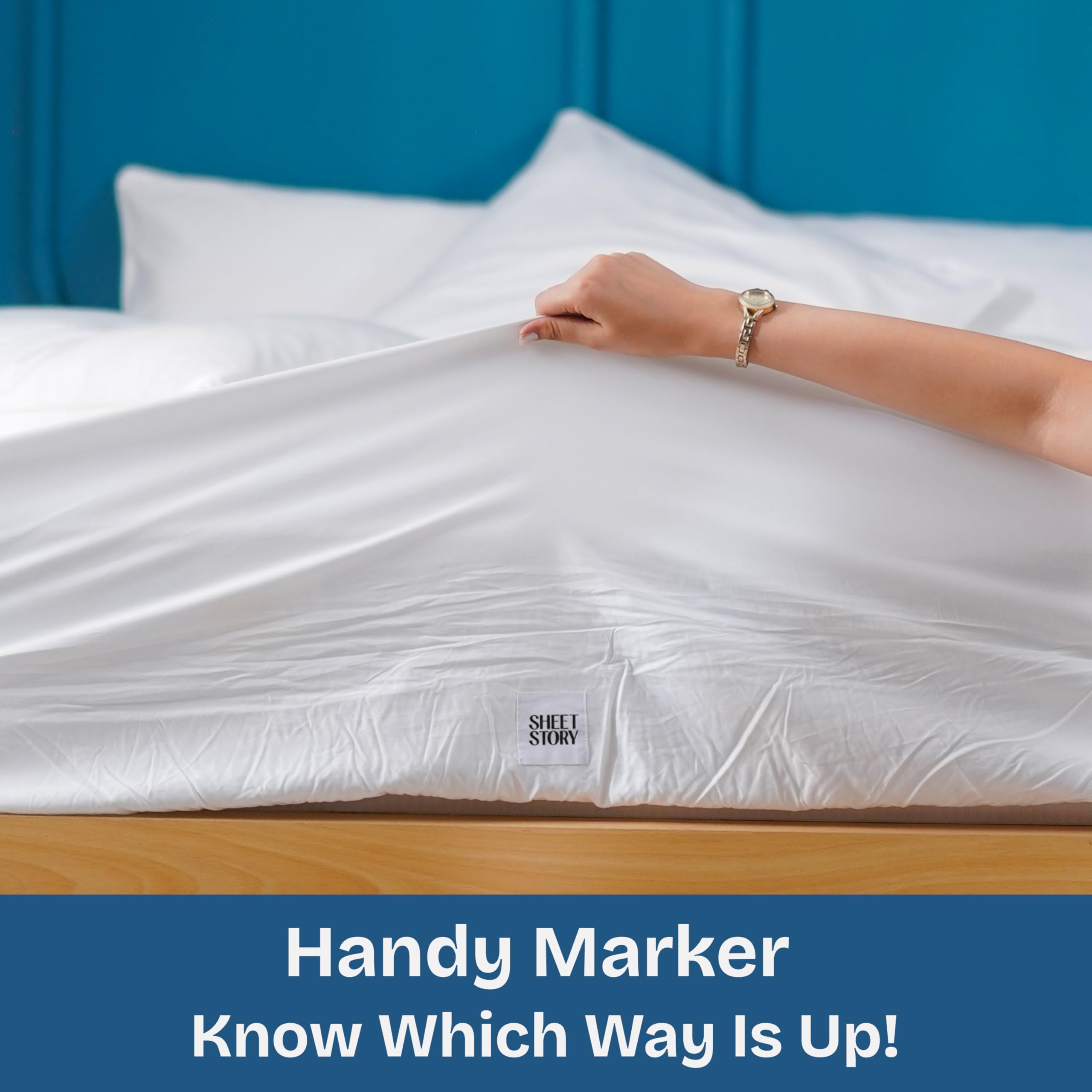 Sheet Story Bamboo Fitted Sheet Emperor Size, 41cm Deep Pocket, 400 Thread Count, Hypoallergenic - Image 4
