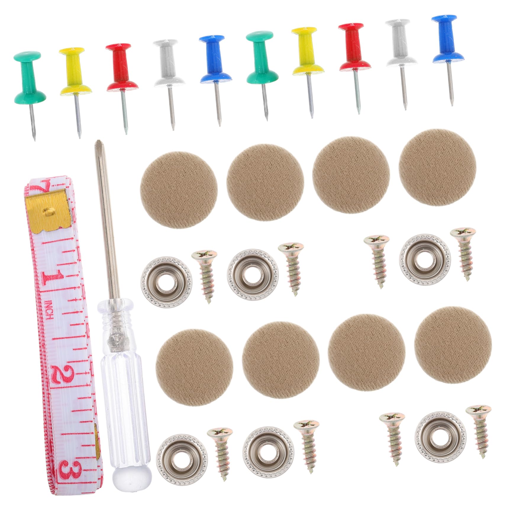 ABOOFAN 60Pcs Car Roof Upholstery Repair Kit with Decorative Caps Easy Installation Metal Screws to Prevent Ceiling Fabric Sagging Comprehensive Car Interior Fixing Tools