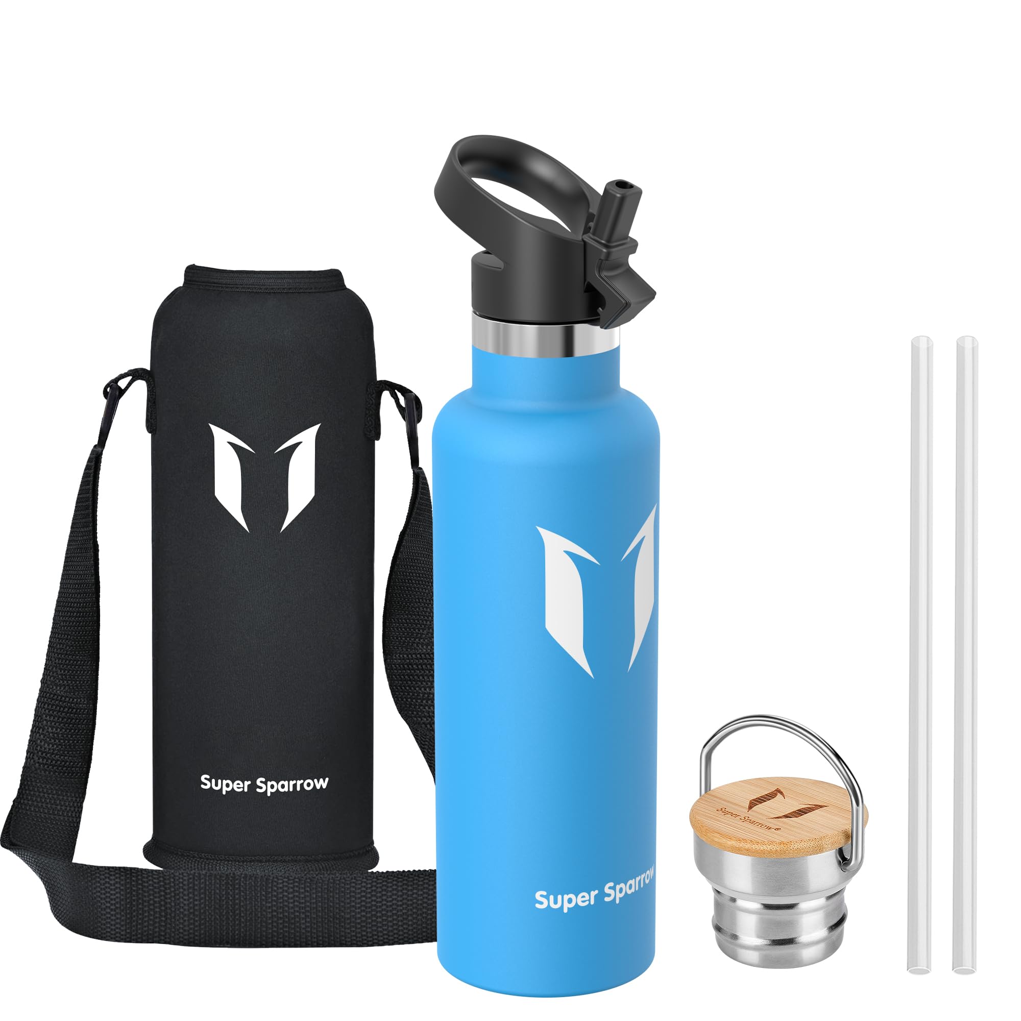 Super Sparrow Botella Agua Acero Inoxidable - Botella Agua Niños - 500ml/750ml/1L - Botella Termica Boca Estándar - Sin BPA, para Niños & Adultos, Deporte, Oficina, Yoga, Ciclismo — view 71