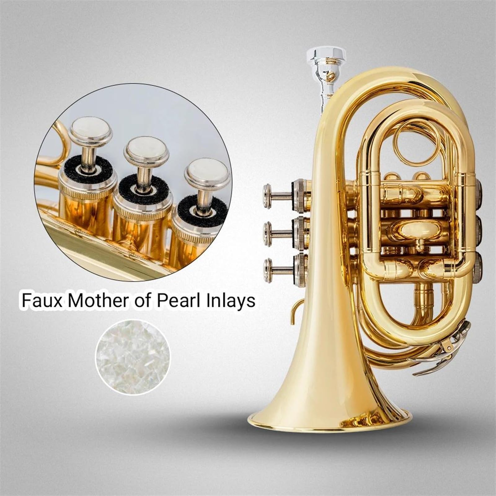 Trąbki Profesjonalna Kieszonkowa Trąbka B-Flat Brass Instrument Rękawica Twardy Futerał Stal Nierdzewna
