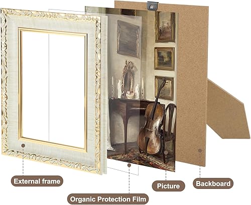 Miniatura 3 de 10 marcos de fotos vintage para pared o mesa, marcos de fotos de país francés, juego de arte de pared antiguo vintage para galería, dormitorio, sala