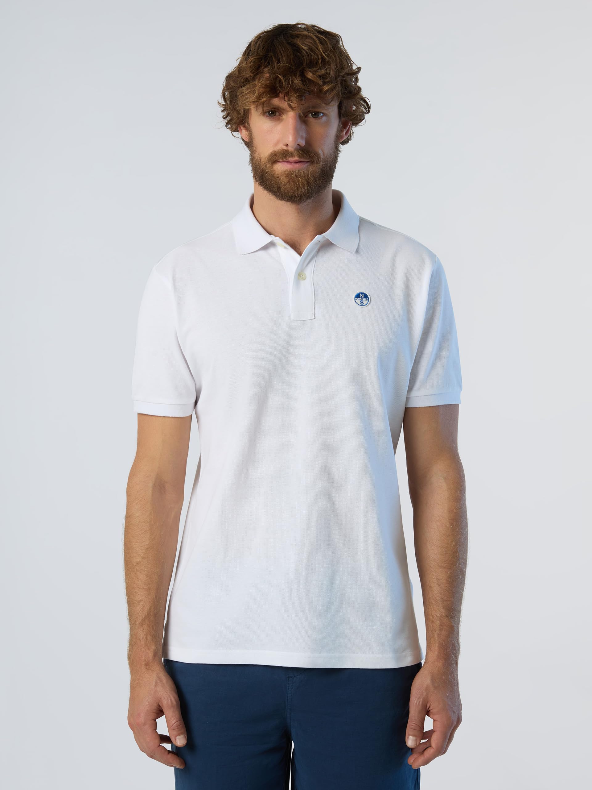 NORTH SAILS Polo Uomo in piqué di Cotone Organico con Patch Logo