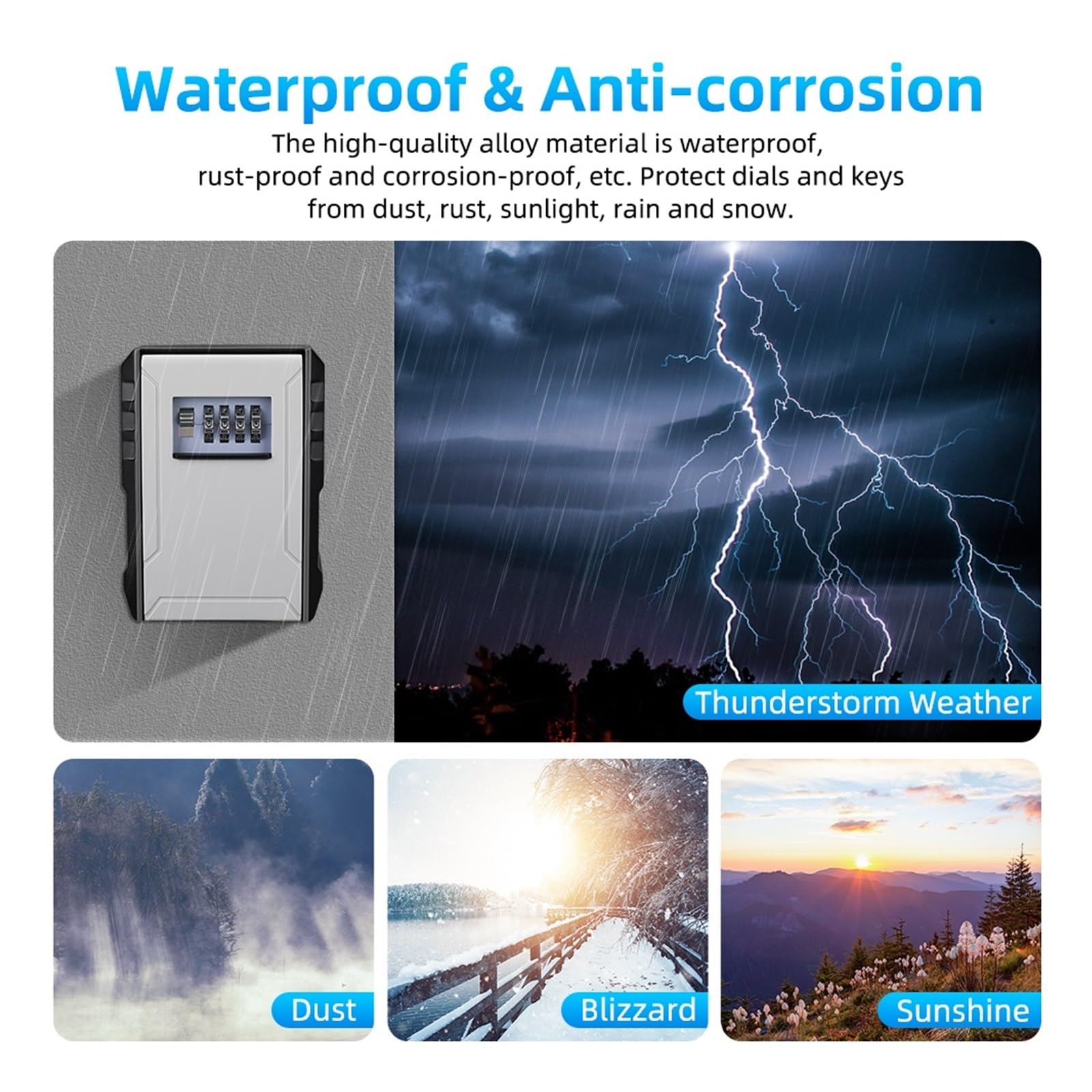 Caja fuerte de metal para les de pared con bloqueo de contraseña de 4 dígitos waterproof resistente al robo gran capacidad almacenamiento seguro para el hogar oficina y exteriores (1 unidad