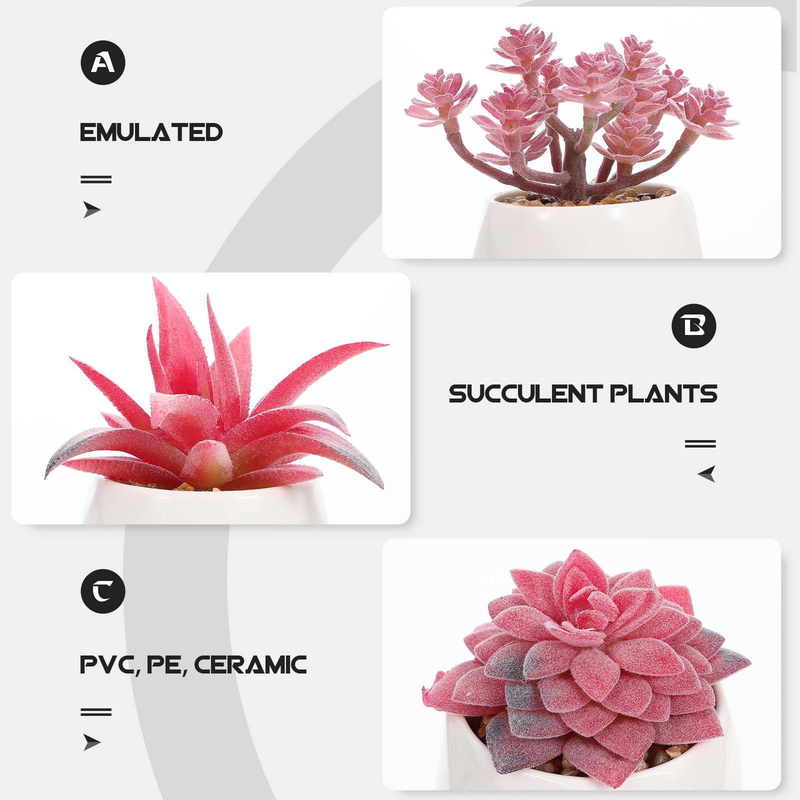 Housoutil Décorations de Plantes Succulentes Artificielles Bonsaï Lot de 4 Pièces Plantes en Pot Simulées Décor Intérieur Ornements de Bureau Décو Maison