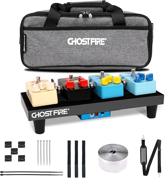 Ghost Fire Guitar Pedal Board Aluminum Alloy 0.8lb Super light Effect Pedalboard13.7''x5.5'' with Carry Bag,SPL-01