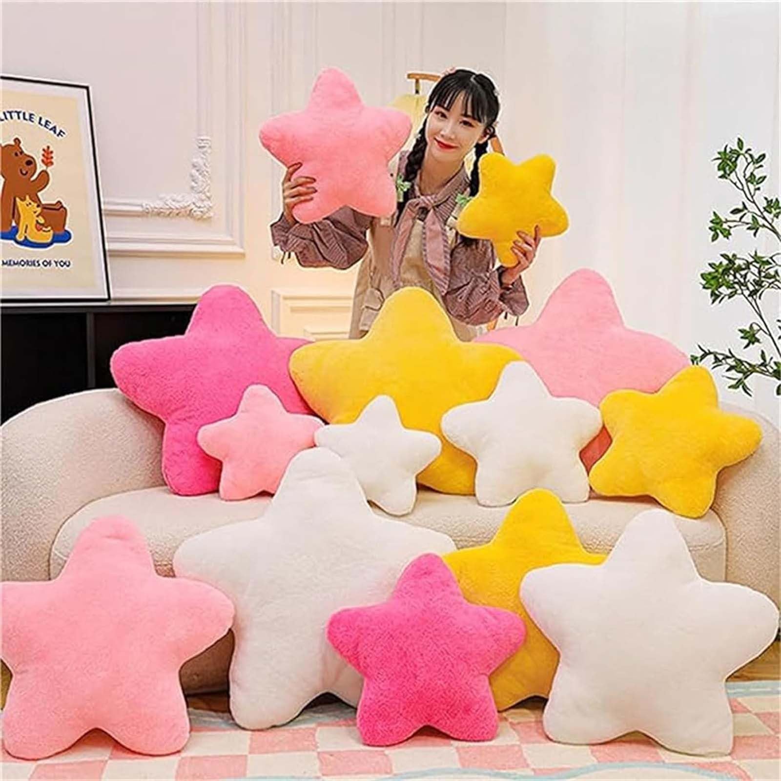 Cuscino decorativo per bambini, in peluche, per la cameretta dei bambini, morbido, a forma di stella, per la decorazione della casa (verde, 40 cm)