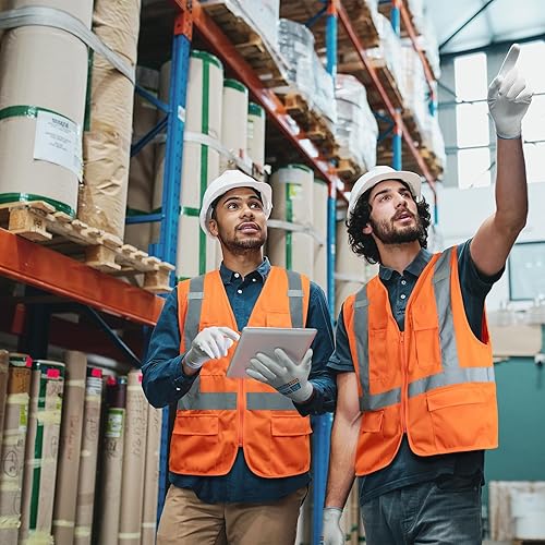 Miniatura 2 de KAYGO Chalecos de seguridad de alta visibilidad reflectantes con bolsillos y cremallera, ANSI tipo R clase 2 no FR