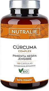 Cúrcuma Orgánica con Jengibre y Pimienta Negra (1300mg x Dosis) Potente Antiinflamatorio y Antioxidante Natural - Alta Con...