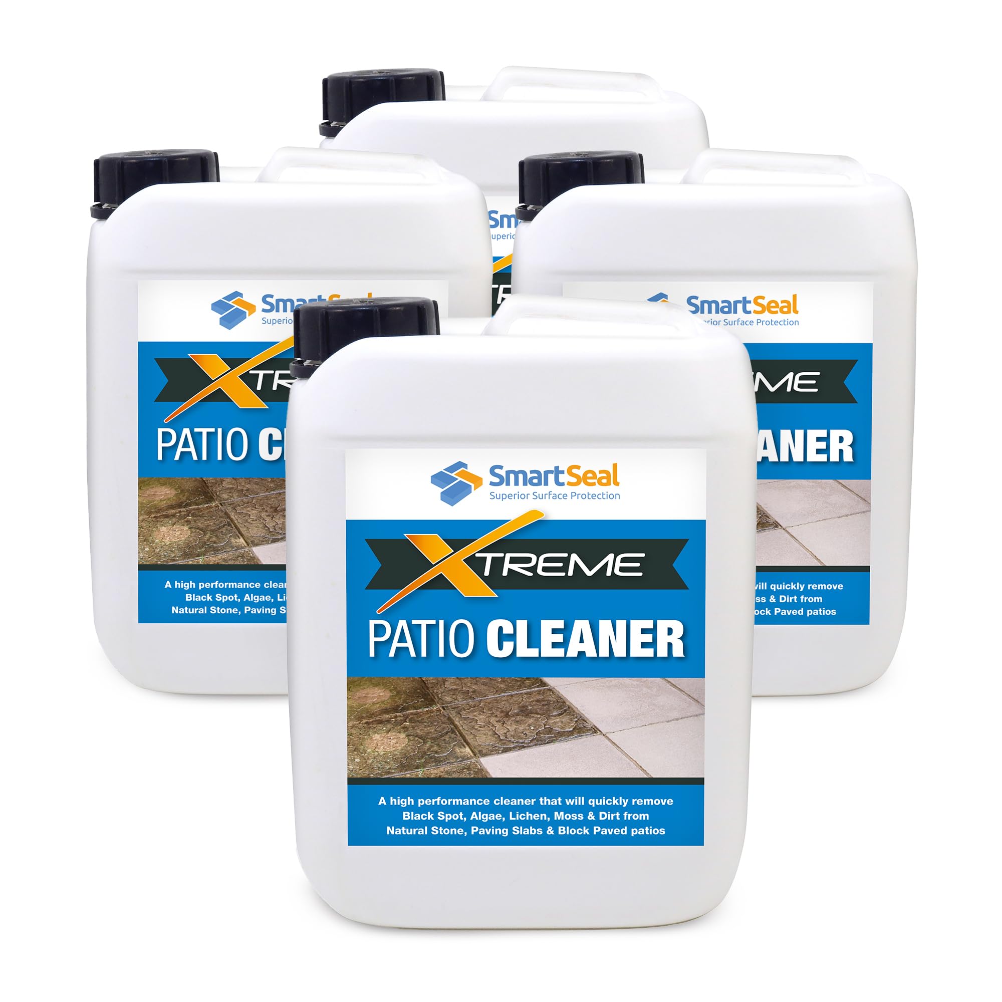 SmartSeal Patio Cleaner Xtreme - 4 x 5L - Powerful Black Spot Remover Patio Cleaner & Rapid Mould Lichen and Algae Remover for Cleaning Stone Paving, Concrete, Sandstone, Porcelain, Slate & Granite โ image 1