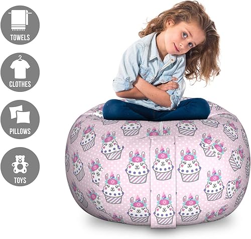 Miniatura 255 de Lunarable Silla de almacenamiento para adolescentes, coloridos patines de estilo retro, para actividades juveniles, para niñas y niños, divertido