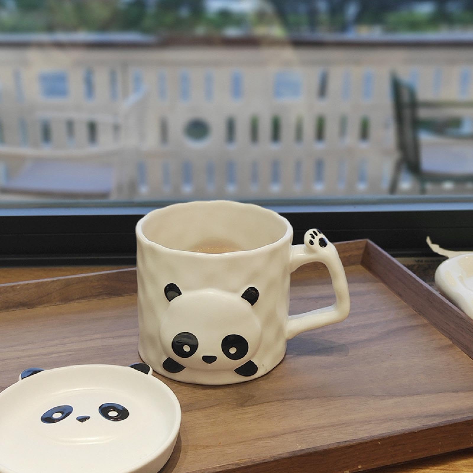 Cute Creative Panda Cartoon Ceramic Mug Ceramic Coffee Mug, 12oz Novel and Unique Big Handle Teacup for Tea Mocha Latte Cappuccino Espresso