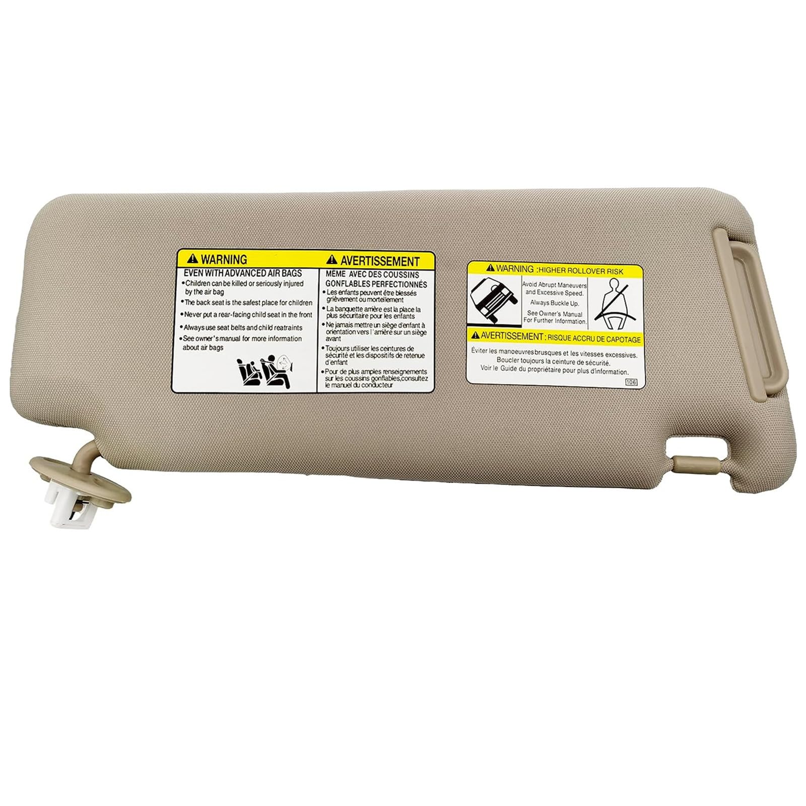 Amazon | 延長プレート付き左サンバイザー 運転席側 LH ベージュ