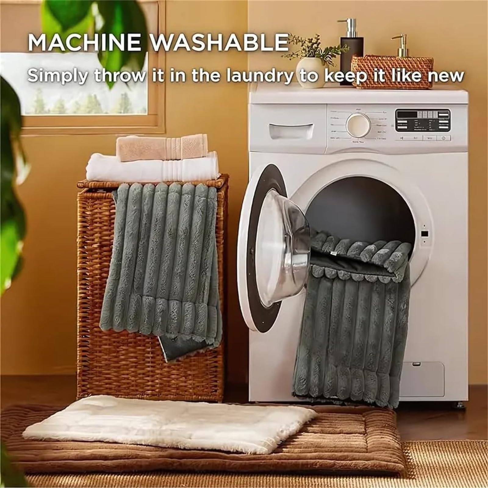 Selbstwärmende Isolationsmatte für Haustiere, Selbstheizende Katzendecke und Hundedecke, Wärmedecke für Katzen & Hunde, rutschfest Waschbar Haustierunterlage für Winter (Grau,XL:104X73CM)