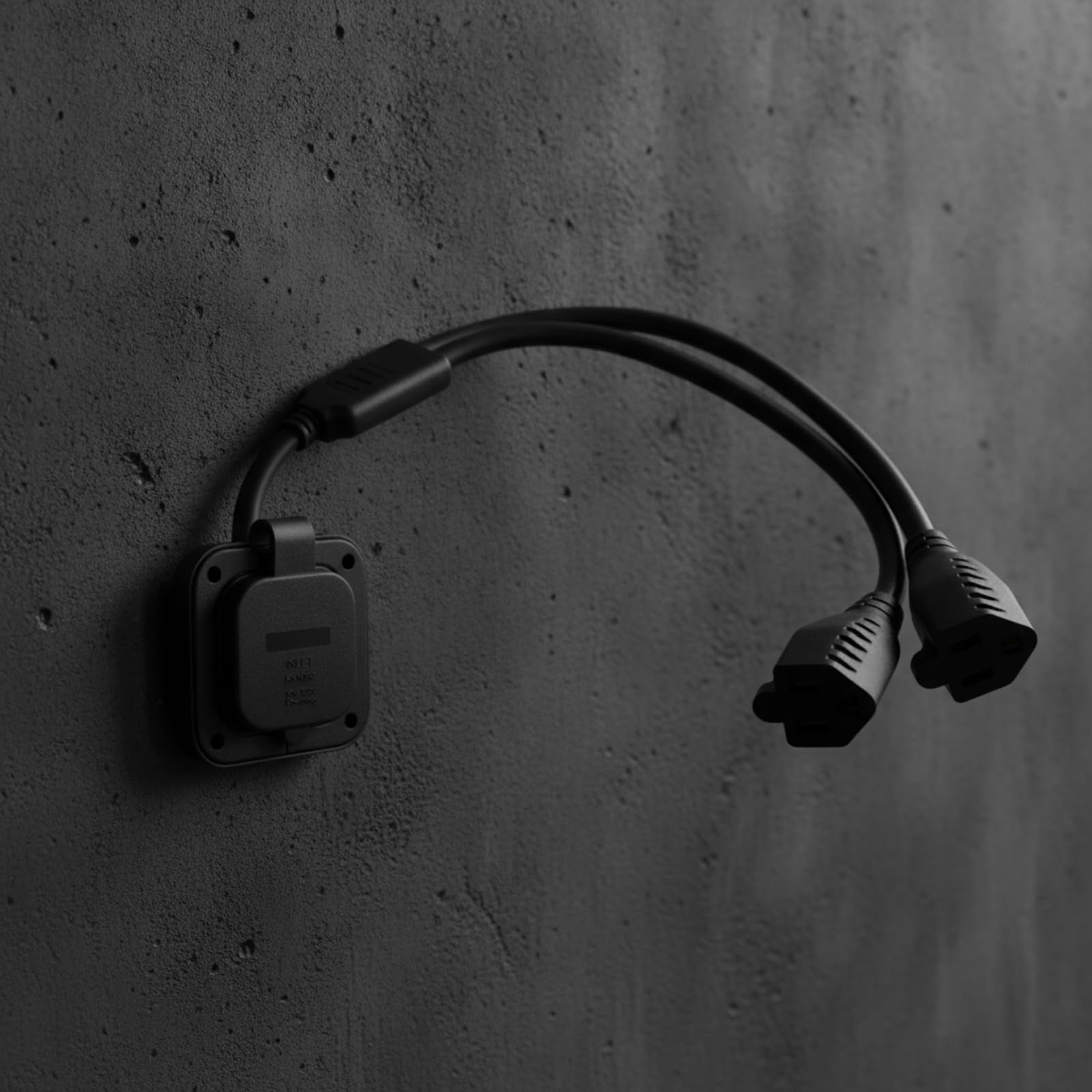 F Fityle Enchufe Entrada con Tapa Empotrable | Resistente a la Intemperie, Conector 5-15P, para Autocaravana, Estilo A