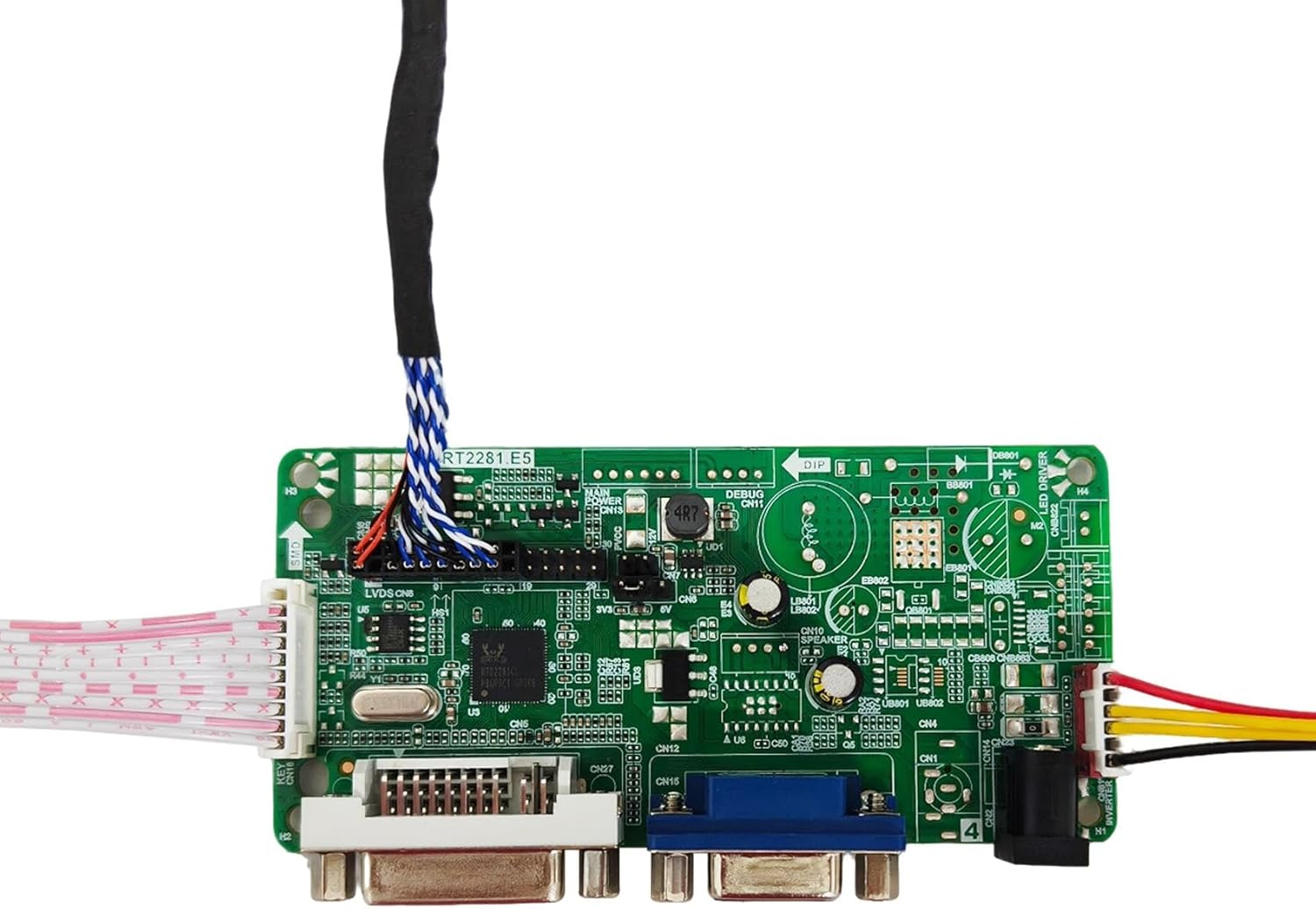 VSDISPLAY 14.1 Inch AA141TC01 1280x800 LCD Screen and DVI VGA Controller Board, 20-Pin LVDS TN DIY Monitor Kit