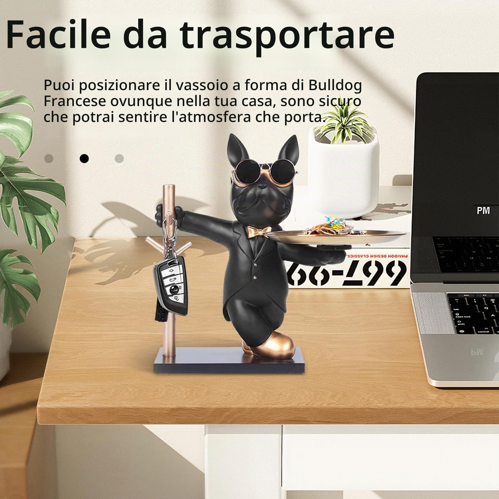 Statua Di Bulldog, Decorazione Di Scultura Di Bulldog Vassoio Di Resina Figura Di Bulldog Scultura Ciotola Per Chiavi Caramelle Gioielli Scatola Di Immagazzinaggio Per Corridoio Soggiorno Ufficio