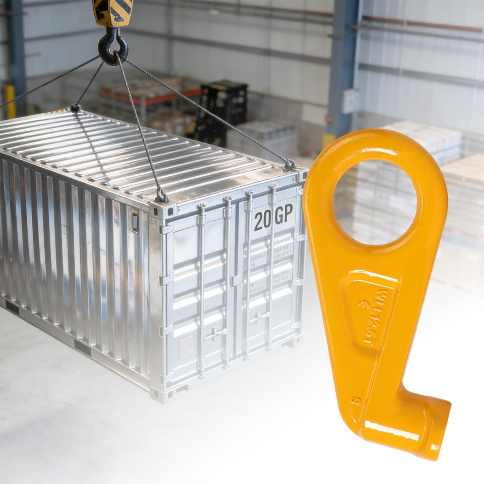 Containerhebehaken, 12 Tonnen Tragfähigkeit, Legierter Stahl, 45° Hebering für Anschlagmittel, Transport Und, Mittelmontage