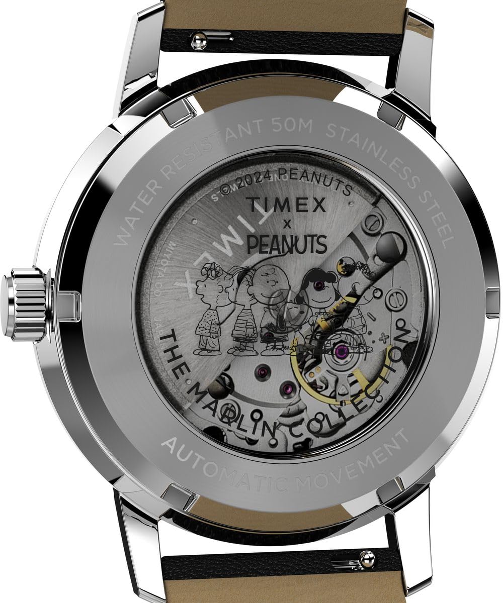 Timex Men's Peanuts x Marlin Automatic 40mm Leather Strap Watch