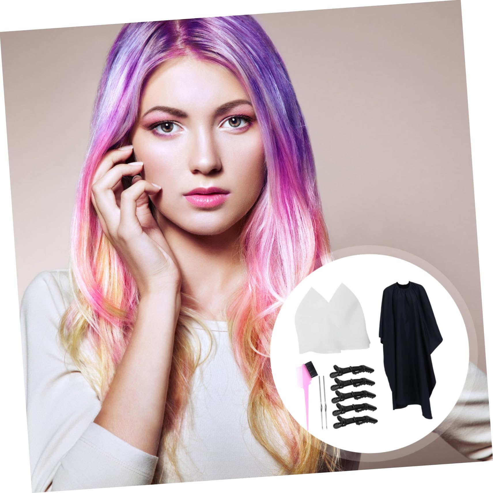 POPETPOP 11pezzi Cuffie Riutilizzabili in Silicone per Mèches Accessori per Tinture e Colorazione dei Capelli Strumenti per Parrucchieri