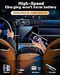 USB C Car Charger Adapter Cigarette Lighter USB Charger Fast Charging [PD QC 3.0] 36W USBC Car Phone Charger with LED Voltmeter for iPhone 17/16/15/14/11Pro Max Plus 14 Galaxy S24 iPad Pro