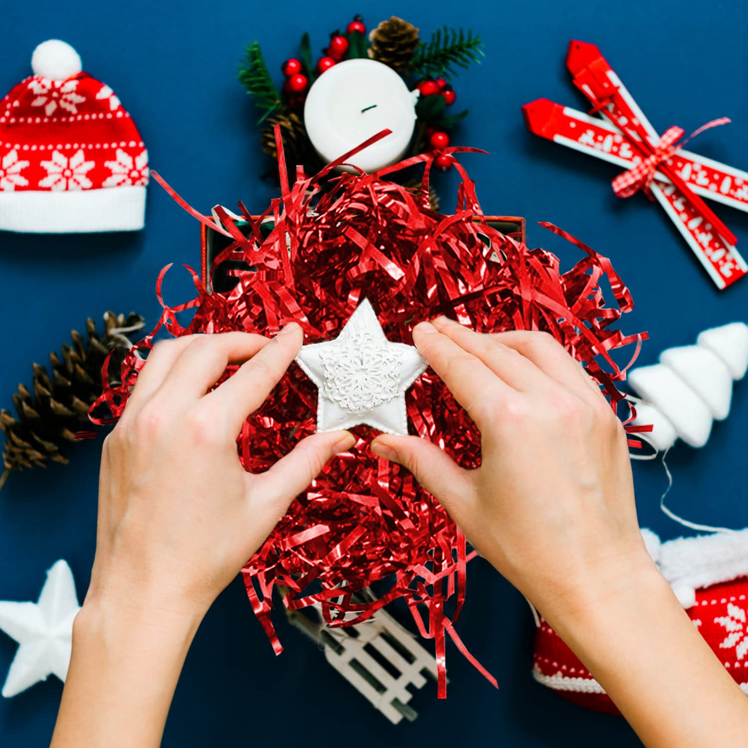 SOFPLATE 4x Rosa Knisterpapier 7oz - Geschenkfüllung Crinkle Paper Füllmaterial