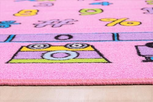 Miniatura 4 de Handcraft Rugs, tapete para niños para jugar, educativo, con gel antiderrapante, diseño con gráficos coloridos, Polipropileno, Hot Pink