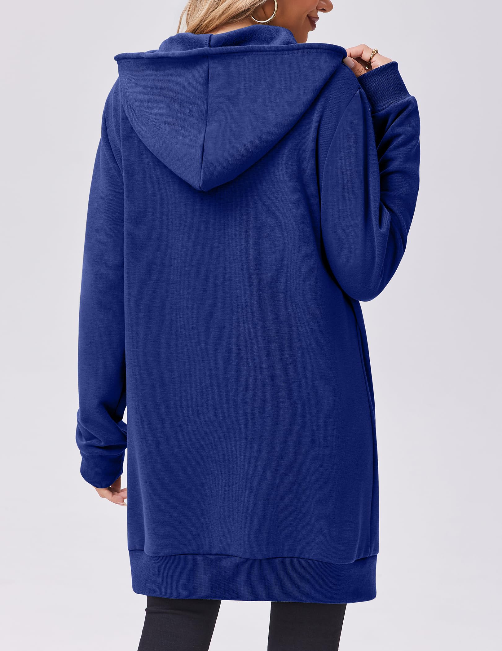 Zeagoo Felpe con cappuccio con zip per le donne a maniche lunghe felpe oversize casual leggere giacche in pile con tasche
