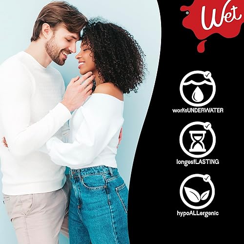 Miniatura 3 de Wet Platinum Lubricante sexual a base de silicona 3 envases para hombres mujeres y parejas más duradero seguro para preservativos hipoalergénico sin