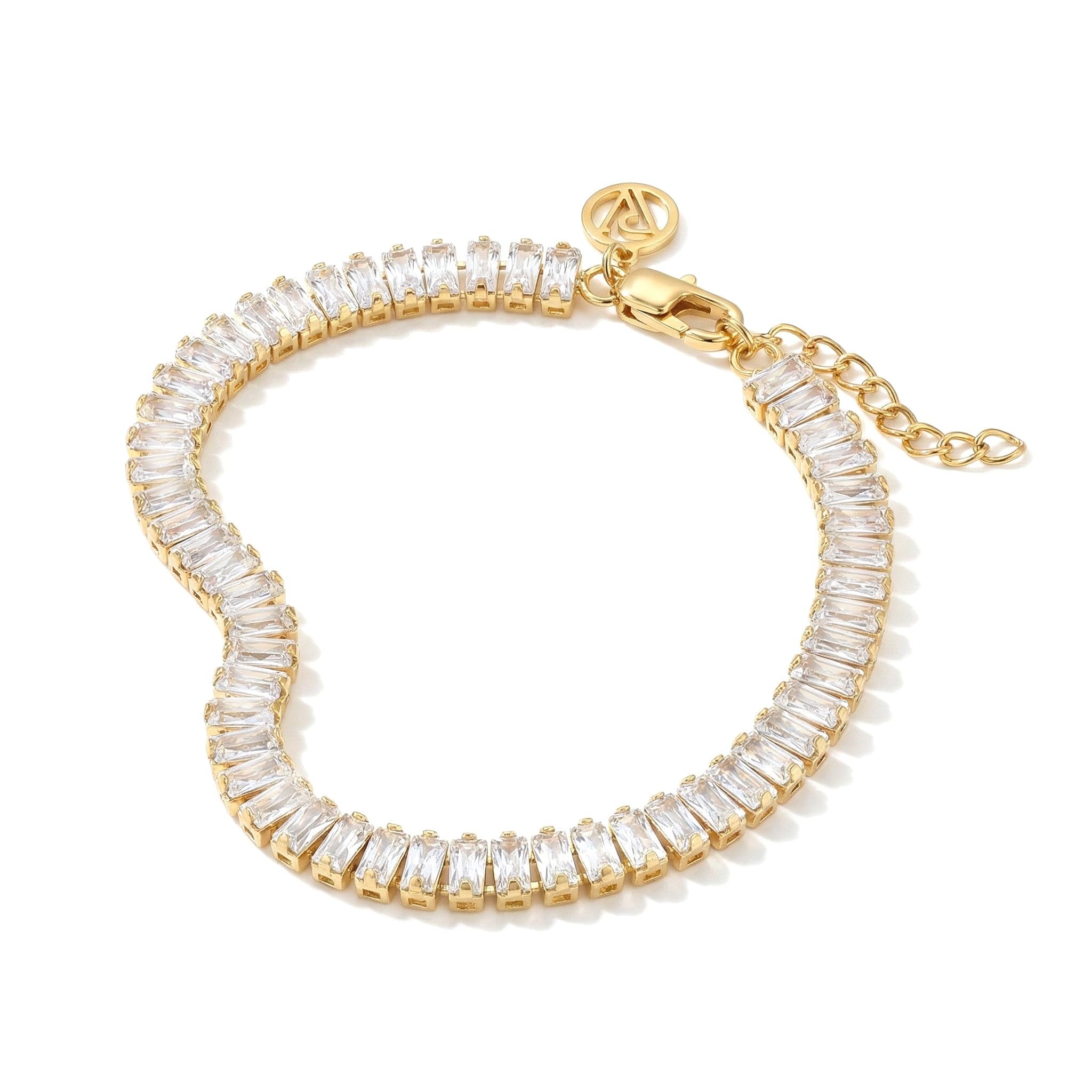 PAUL VALENTINE - Bracciale da Donna in Acciaio inox - Placcato Oro/Dorato - con Zircone - PV-B0032