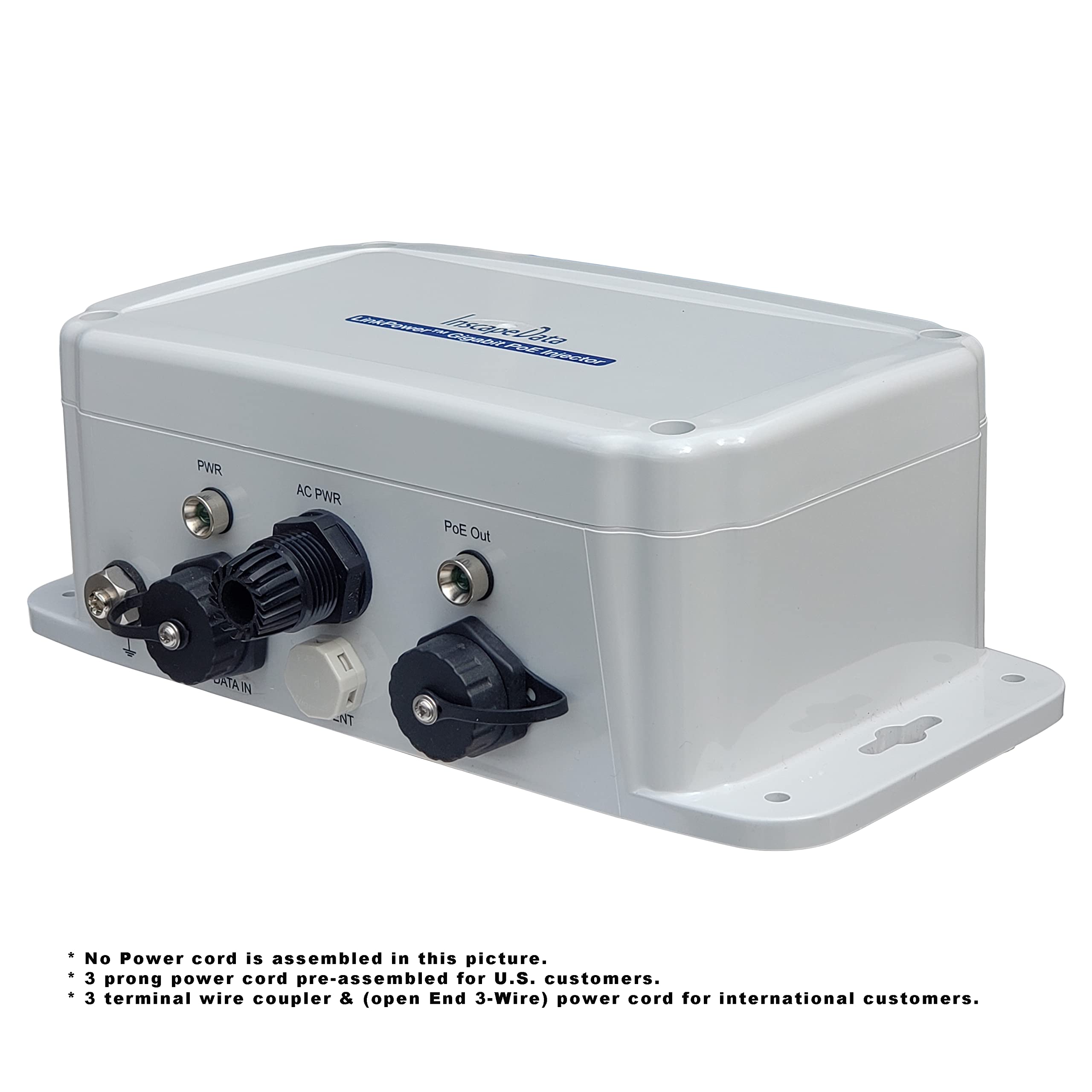 Inscape Data PIS2030 IP67 Outdoor 2-Port Gigabit PoE Injector | 802.3af/at | 30W | Plug & Play | 3-Year Warranty