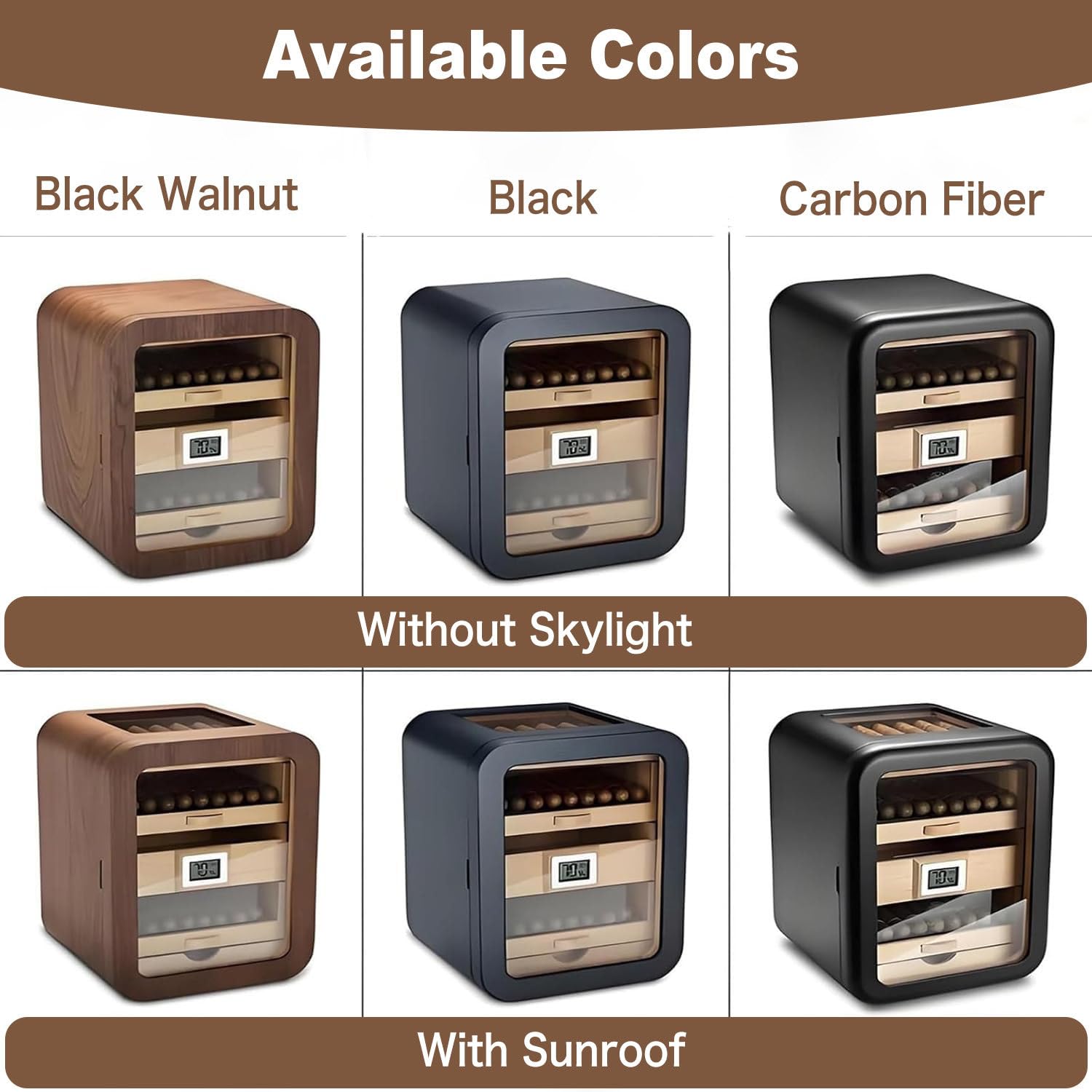 Humidor elettrico per sigari, con umidificatore, può contenere fino a 110 sigari, mantiene la temperatura silenziosa e costante