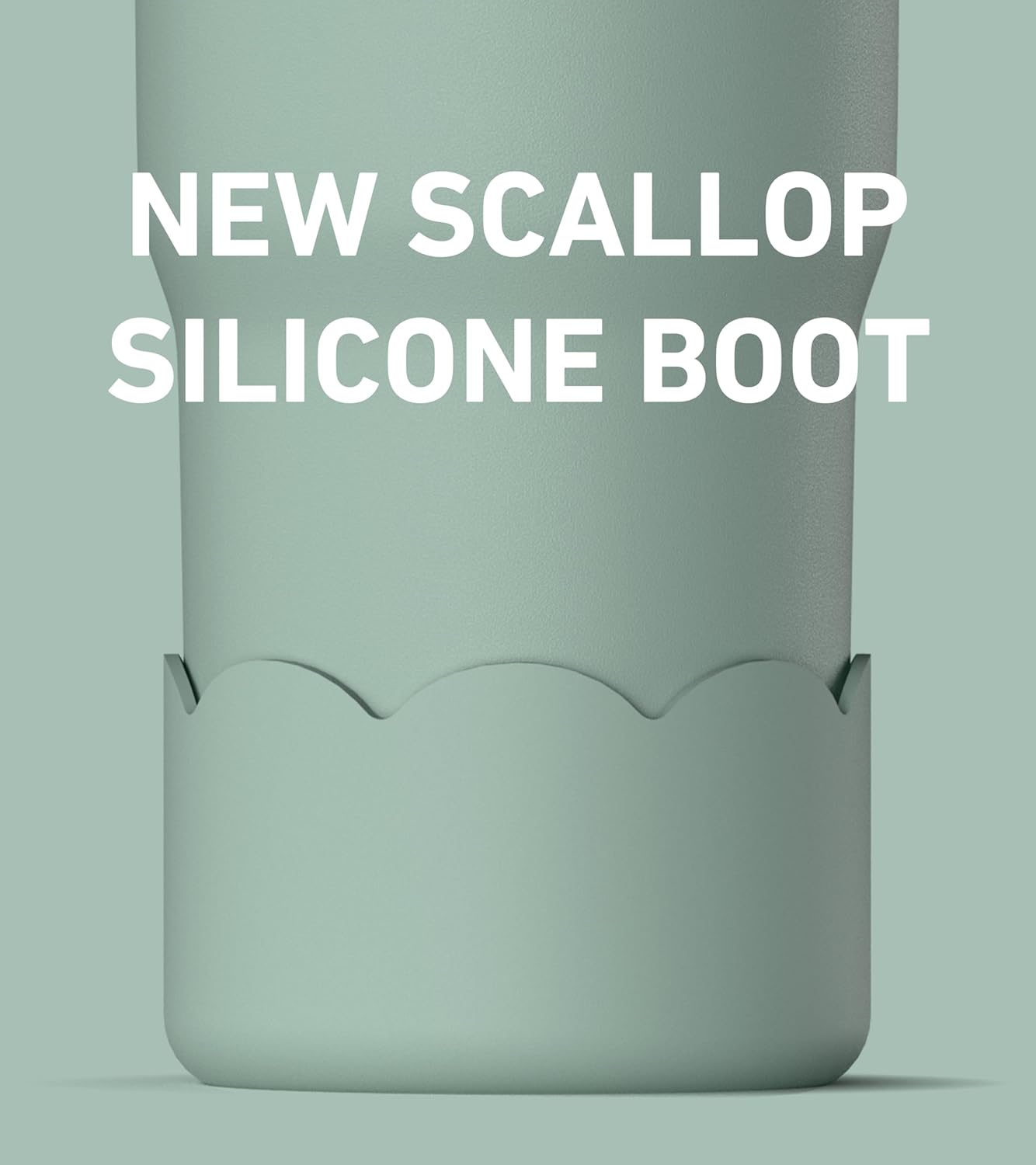 Hydrapeak Nomad 32 oz Tumbler with Handle and Straw Lid, Scallop Silicone Boot, Gold Trim, Leakproof, Double Insulated Stainless Steel Cup (Seafoam) - Image 2