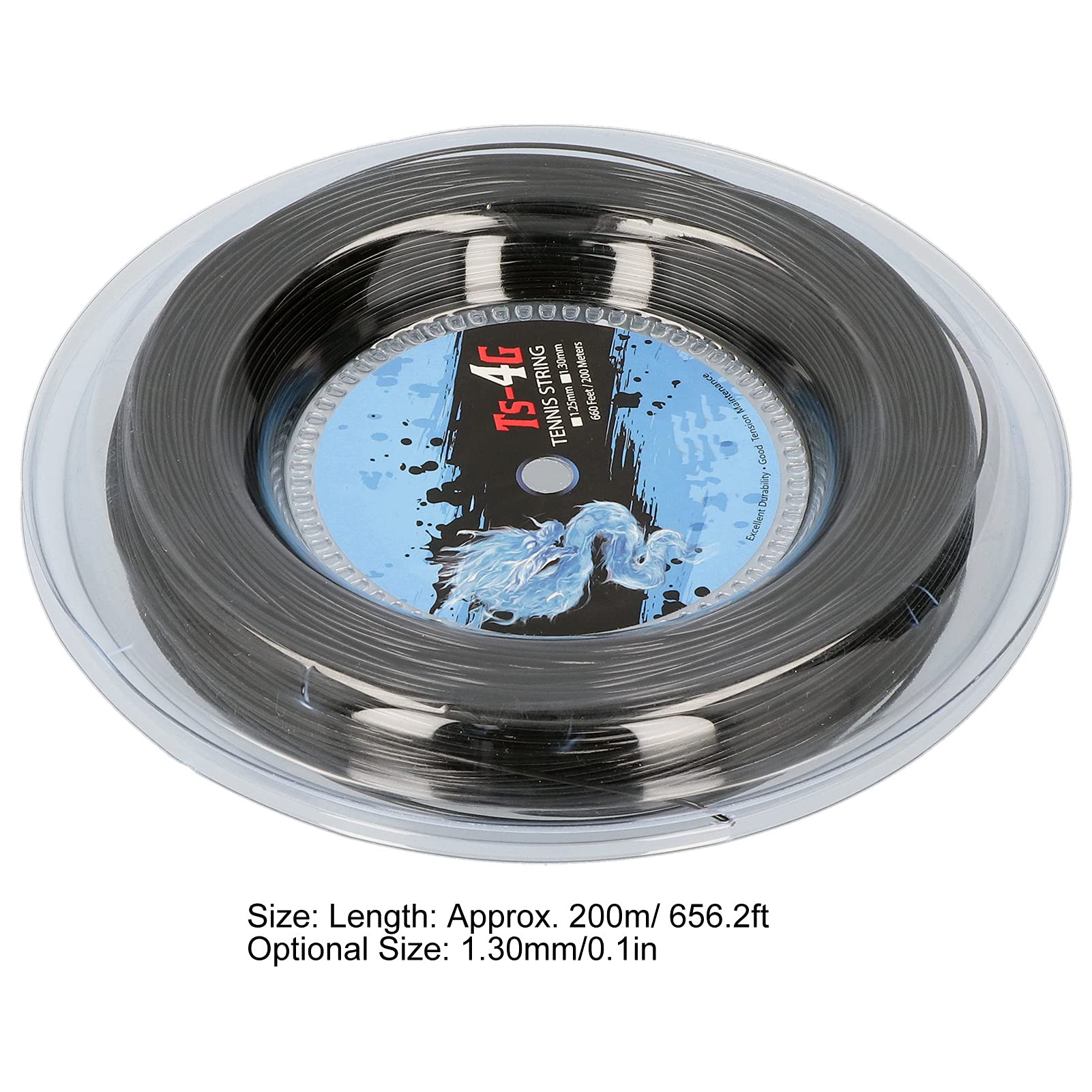 Tennis Racket String, 200m Polyester Tennis Racket String Round Strike Hard Racquet String Meet Your Different Needs (1.30mm)