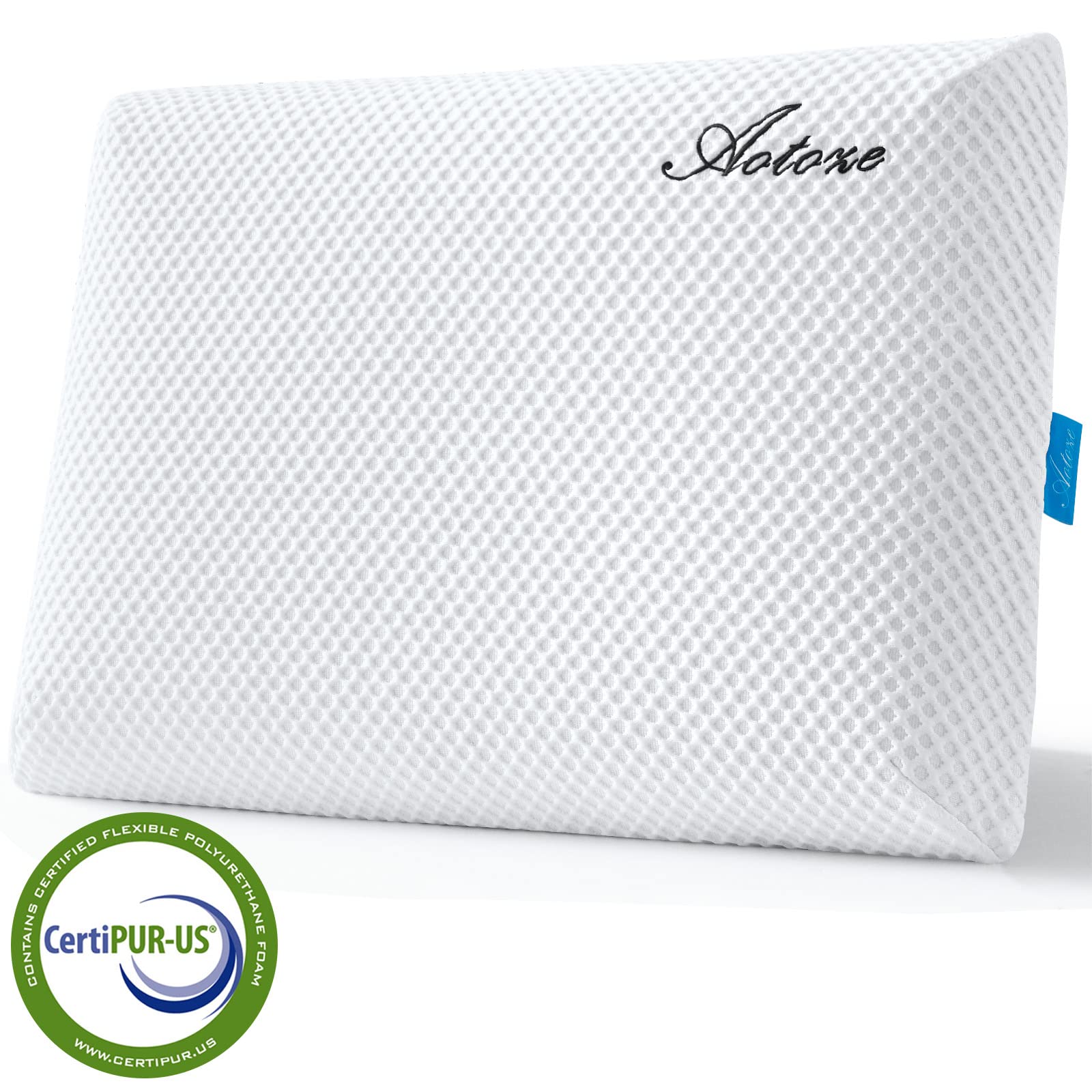 Coussin pour dormir sur le ventre | Oreiller plat anti-ronflements | Coussin en mousse à mémoire de forme - 60 x 40 x 6 cm