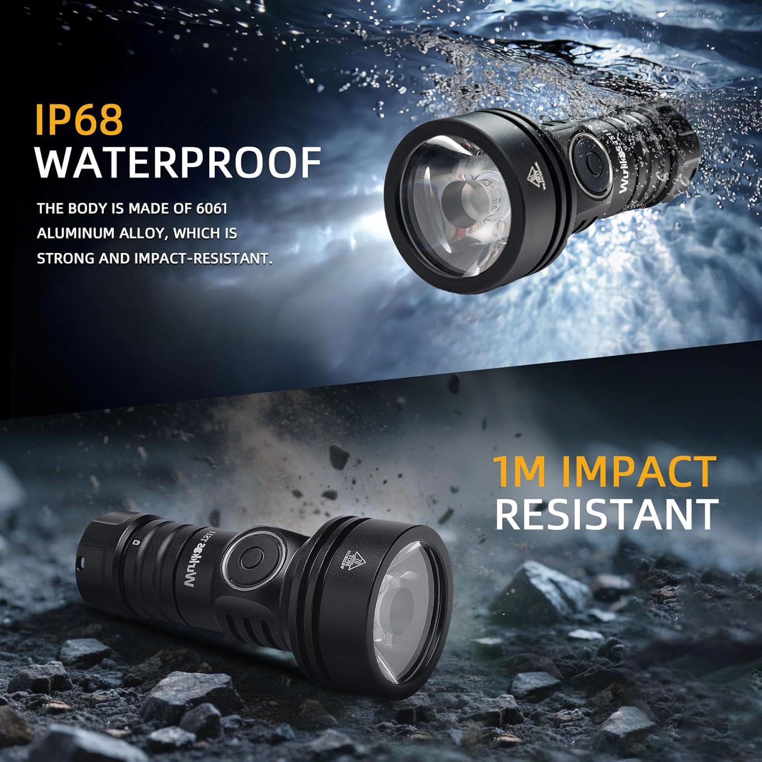 Wurkkos TS11 EDC Flashlight Rechargeable,Super Bright Led Pocket Flashlight with 616M Beam Distance,Compact LED Flashlight with Anduril 2.0 UI and SFT40 Led(Black)