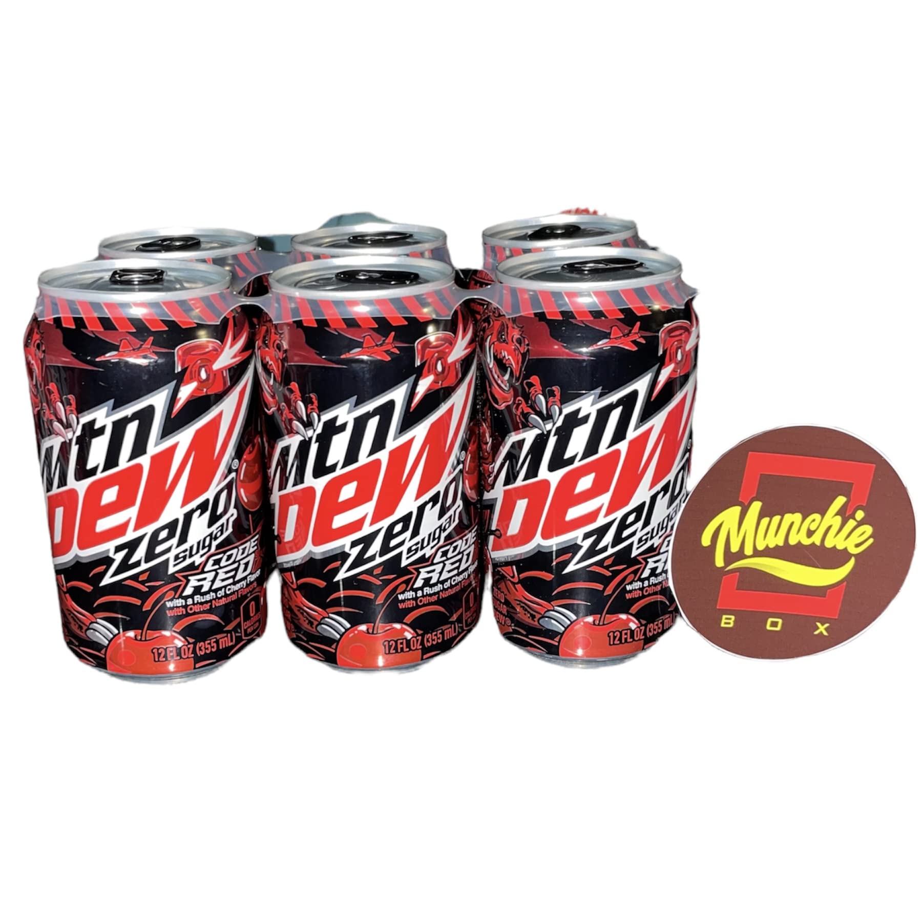 Buy Mtn Dew Code Red Zero Sugar with Munchie Box Coaster 12 oz Cans