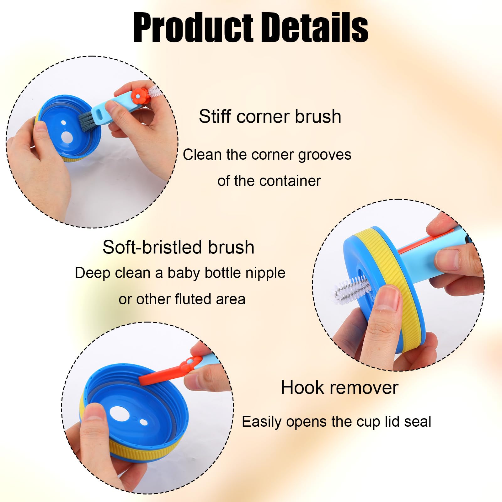 1pz Spazzola Pulizia e 4pz Guarnizioni di Ricambio, Guarnizioni di Ricambio per Scaldabiberon in Silicone e Spazzola per Pulizia 3 in 1 Compatibili con Momcozy 17oz