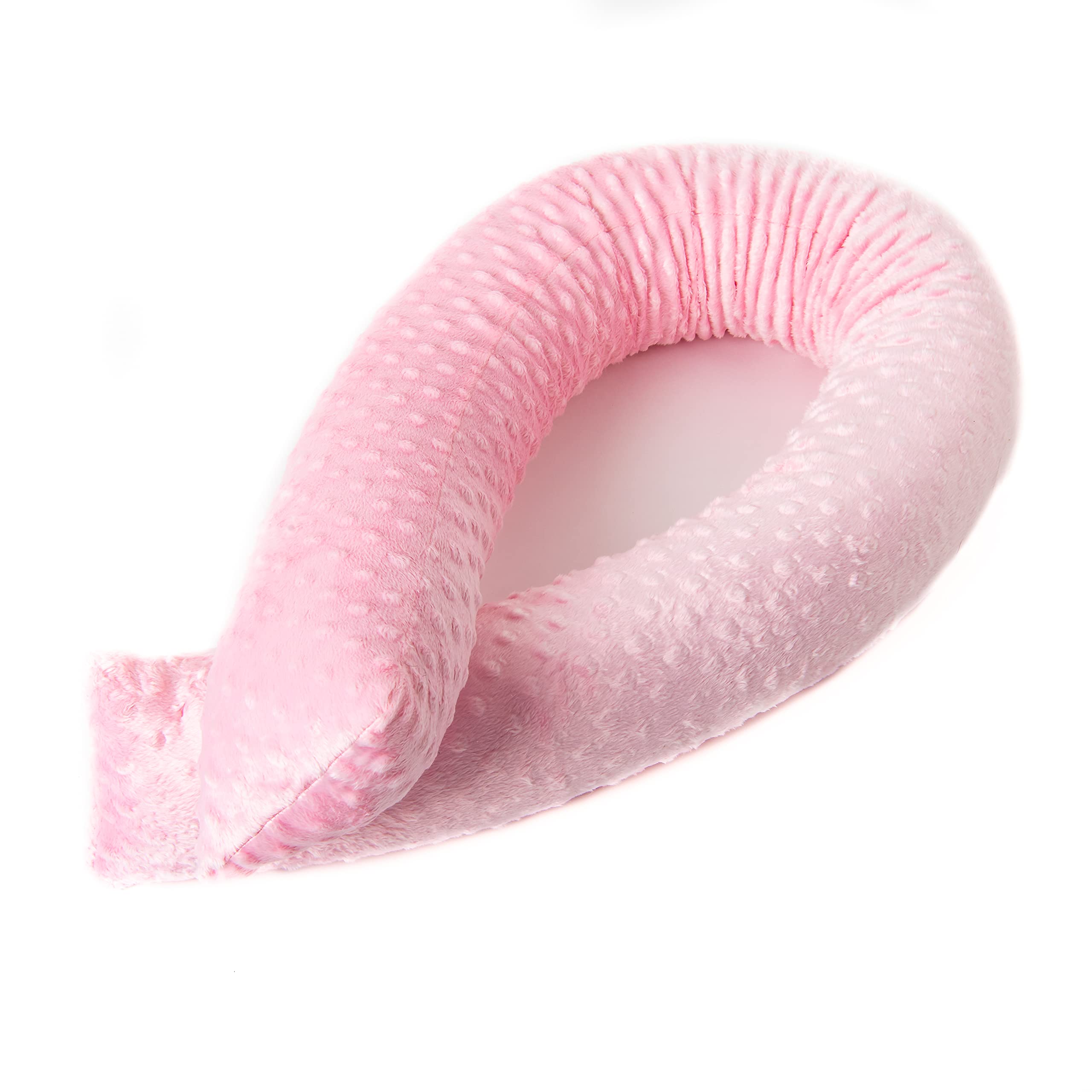 4L Textil Bebeloo Bettschlange Bettkissen Seitenschläferkissen Nackenrolle Schlafkissen Kuschelschlange Stillkissen Zierkissen Zugluftstopper Body Pillow Minky Oeko-TEX (Rosa, 300 cm)